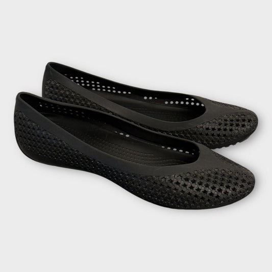 Black Rubber Ballet Flats