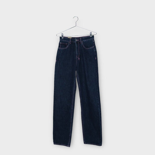 Ksubi Dark Wash Pink Stitch Denim Jeans