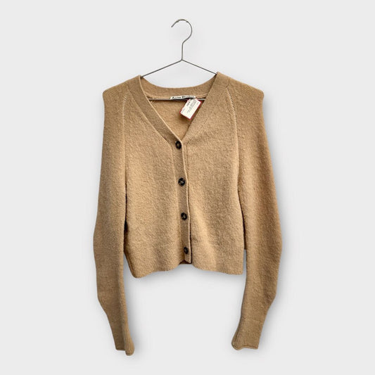 Acne Studios Cream Nylon Alpaca Wool Cardigan