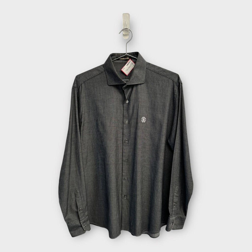 Roberto Cavalli Grey Textured Shirt