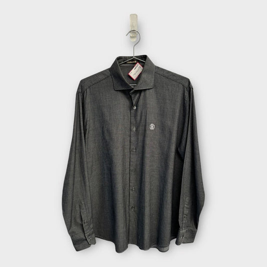 Roberto Cavalli Grey Cotton Textured Shirt