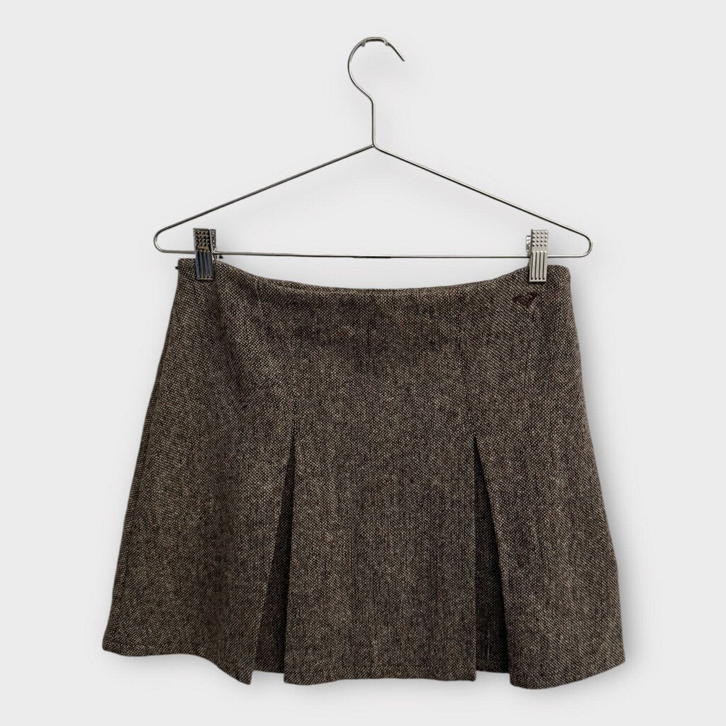 Brown Tweed Mini Skirt