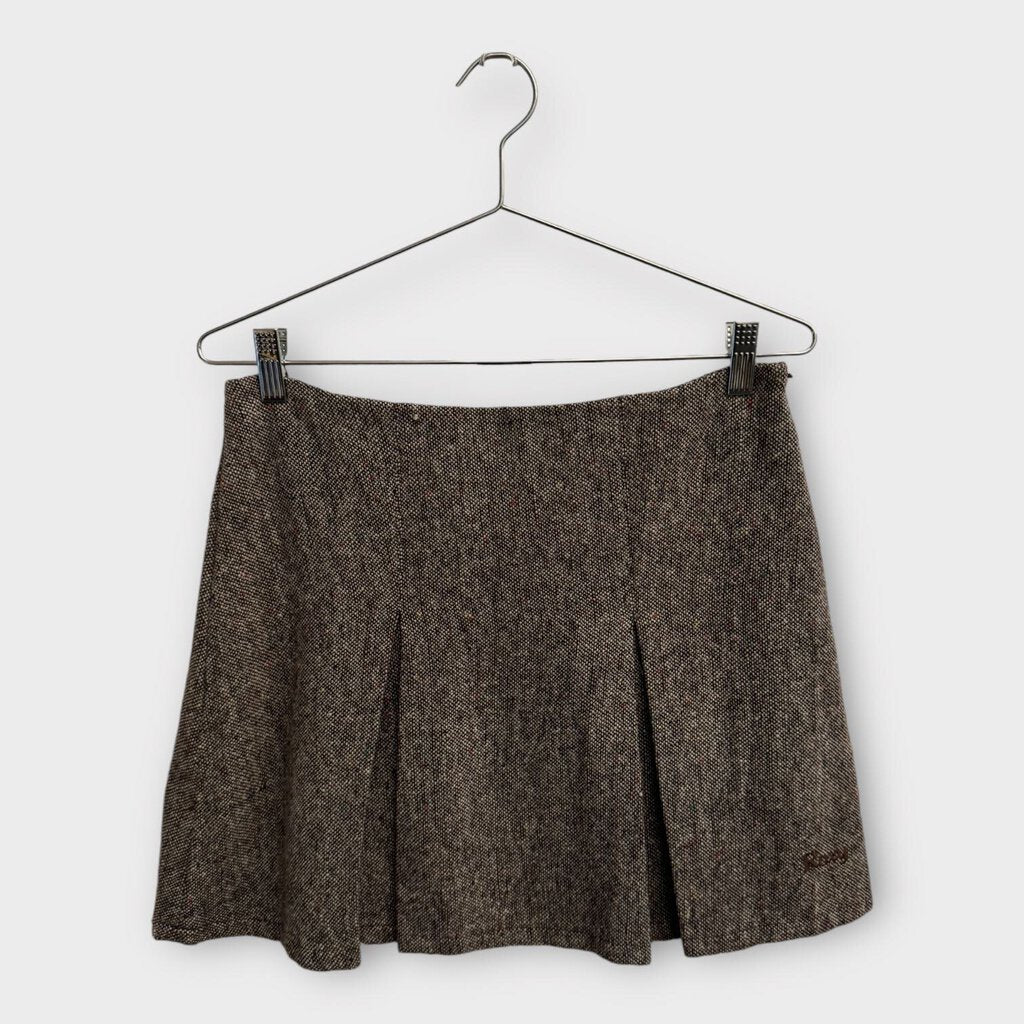 Brown Tweed Mini Skirt