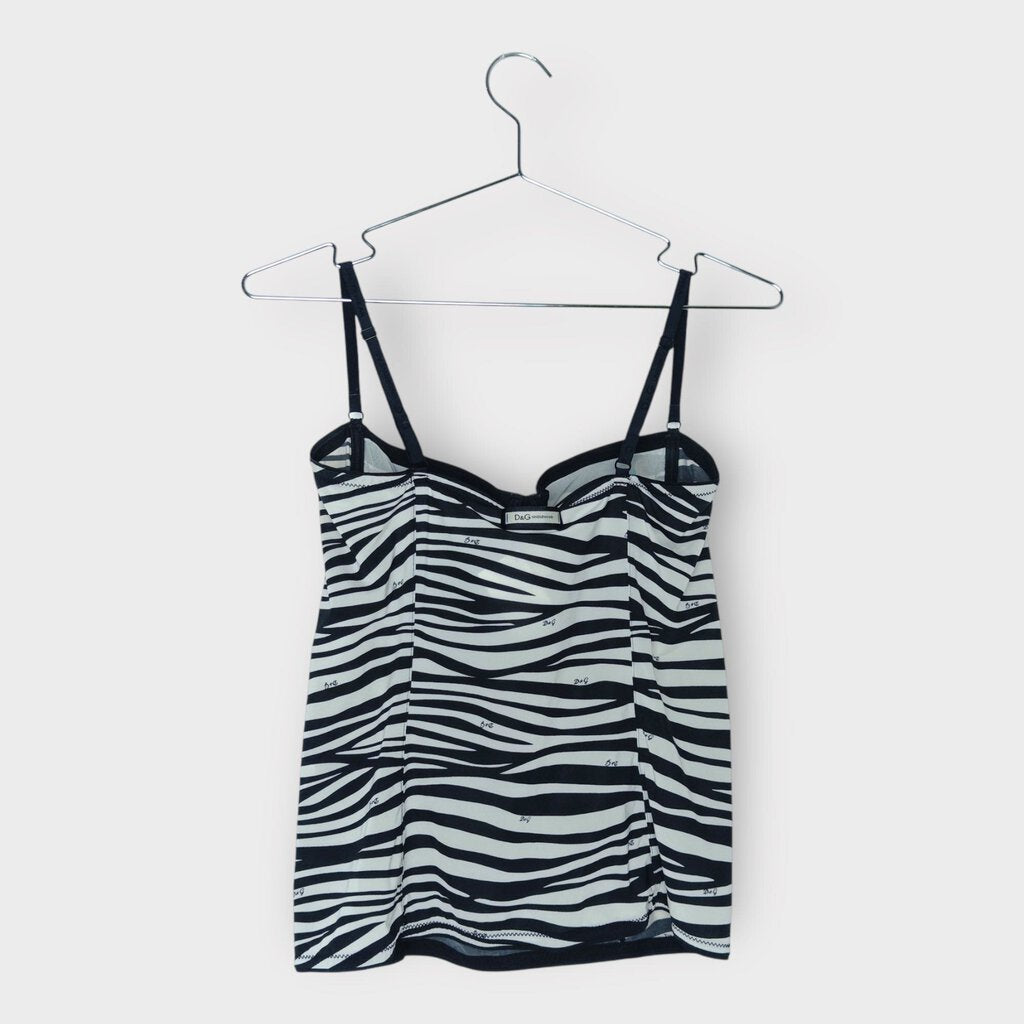 Black & White Animal Print Bustier Top