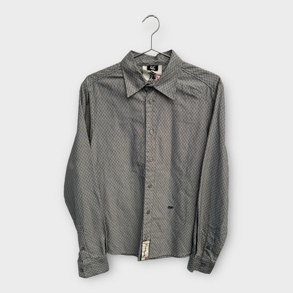 Gianfranco Ferre Grey Cotton Diamond Pattern Shirt