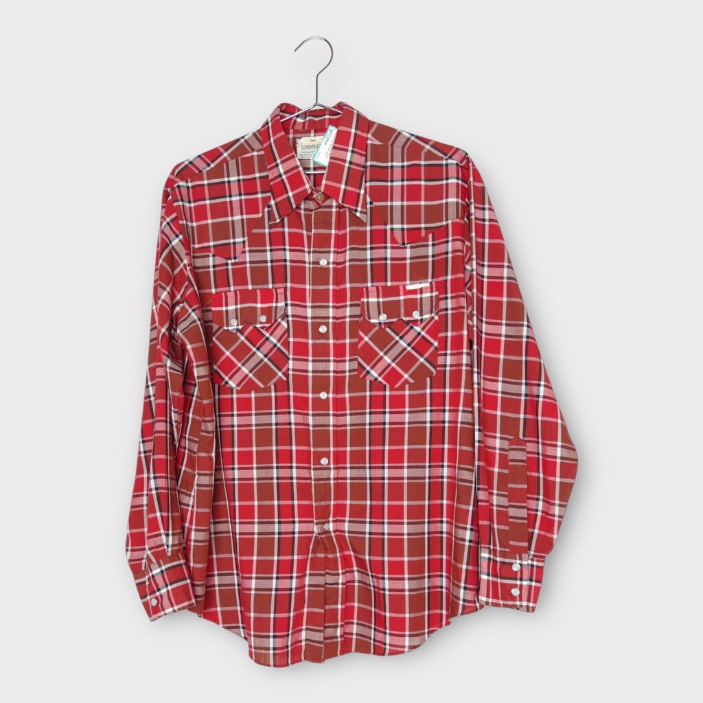 Londonaire Red Tartan Snap Button Western Shirt