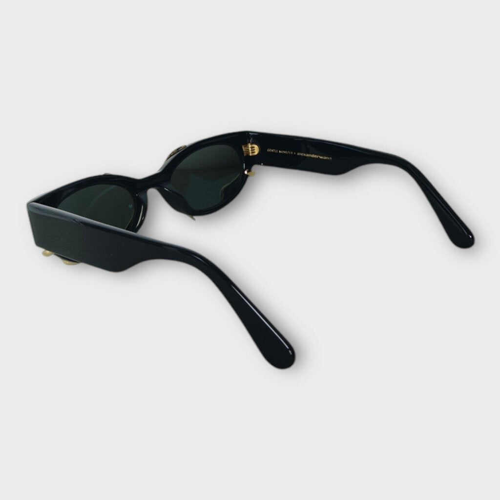 Black Metallic Snake Sunglasses with Case