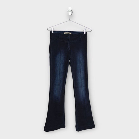 Charlotte Knowles Purple & Dark Wash Low Rise Bootcut Jeans