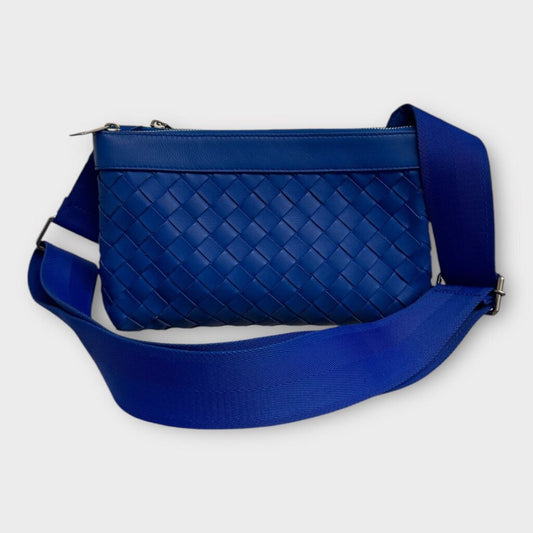 Bottega Veneta Electric Blue Leather Duo Bag & Dustbag