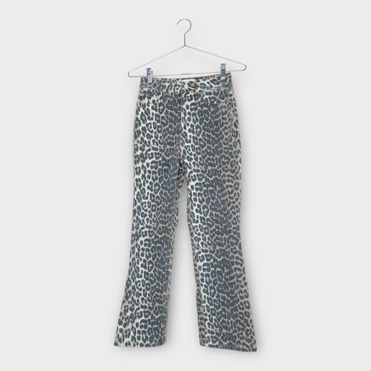 Ganni Brown Leopard Betzy Cropped Jeans