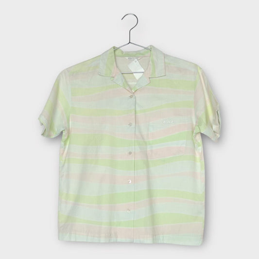 Courreges Green & Pink Cotton Stripe Shirt