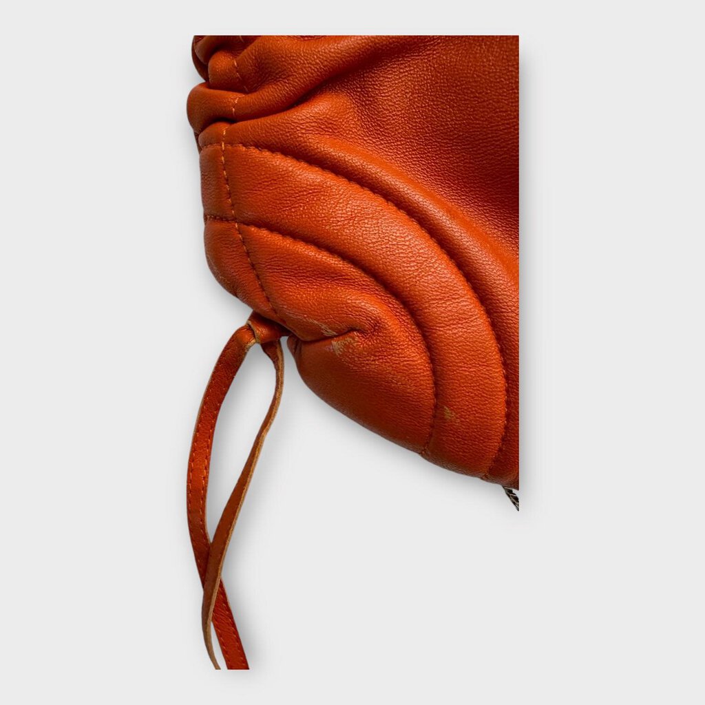 Sonia Rykiel Orange Leather Chain Detail Shoulder Bag