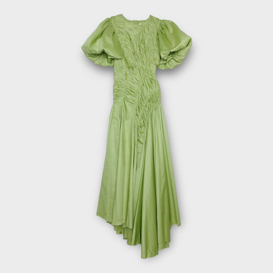 Aje. Green Puff Sleeve Siren Dress