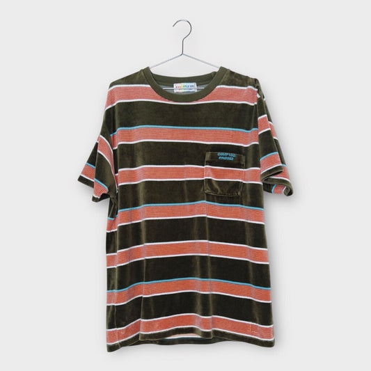 Complete Finesse Brown & Red Stripe Velvet Tee