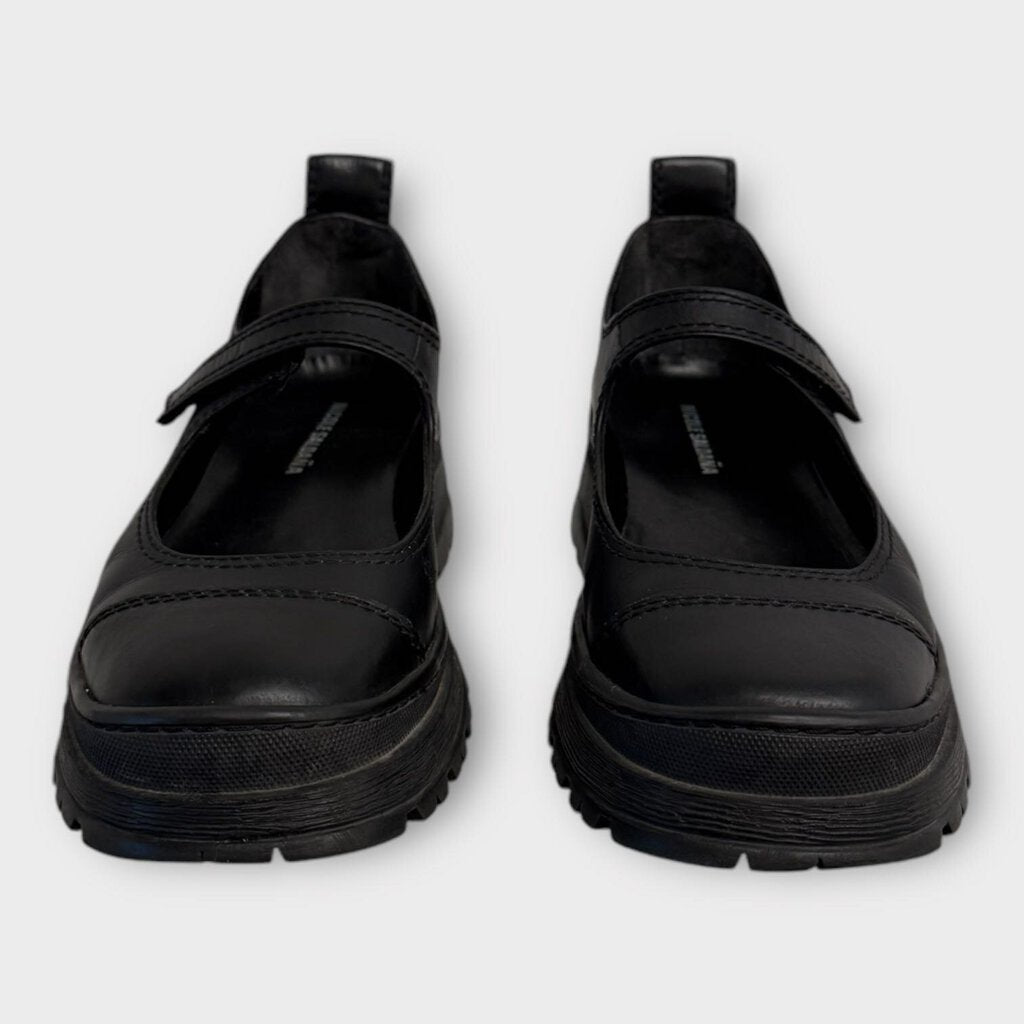 Black Nadia Leather Mary Jane Shoes