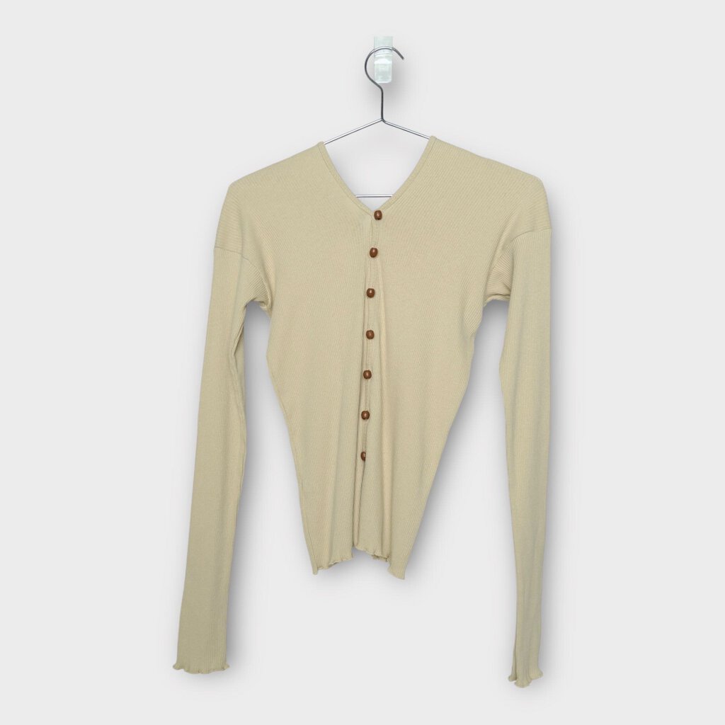 NWT Beige Cotton Rib Knit Tav Cardigan