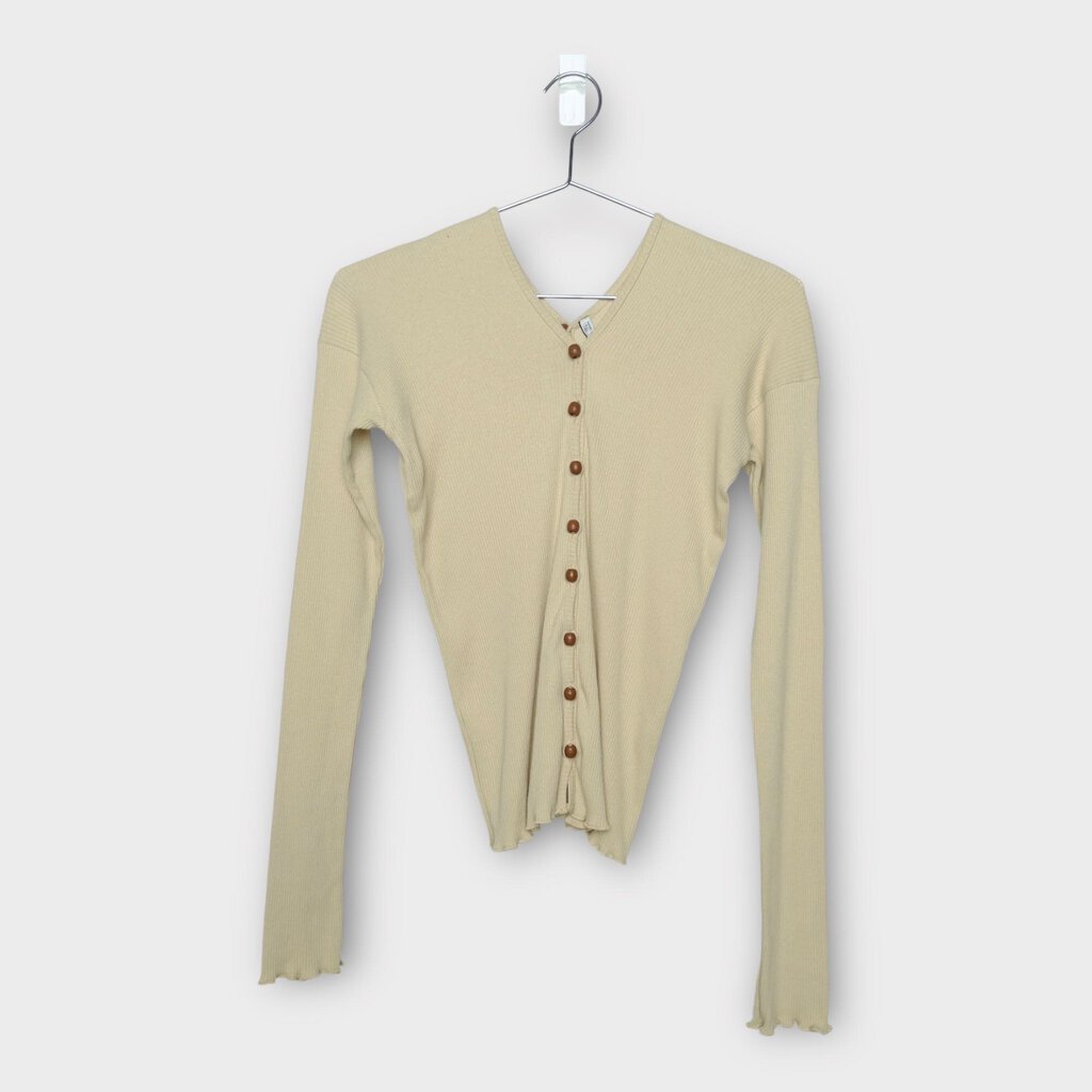 NWT Beige Cotton Rib Knit Tav Cardigan