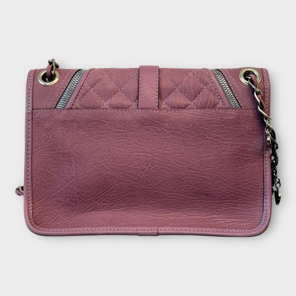 Purple Leather Chain Bag