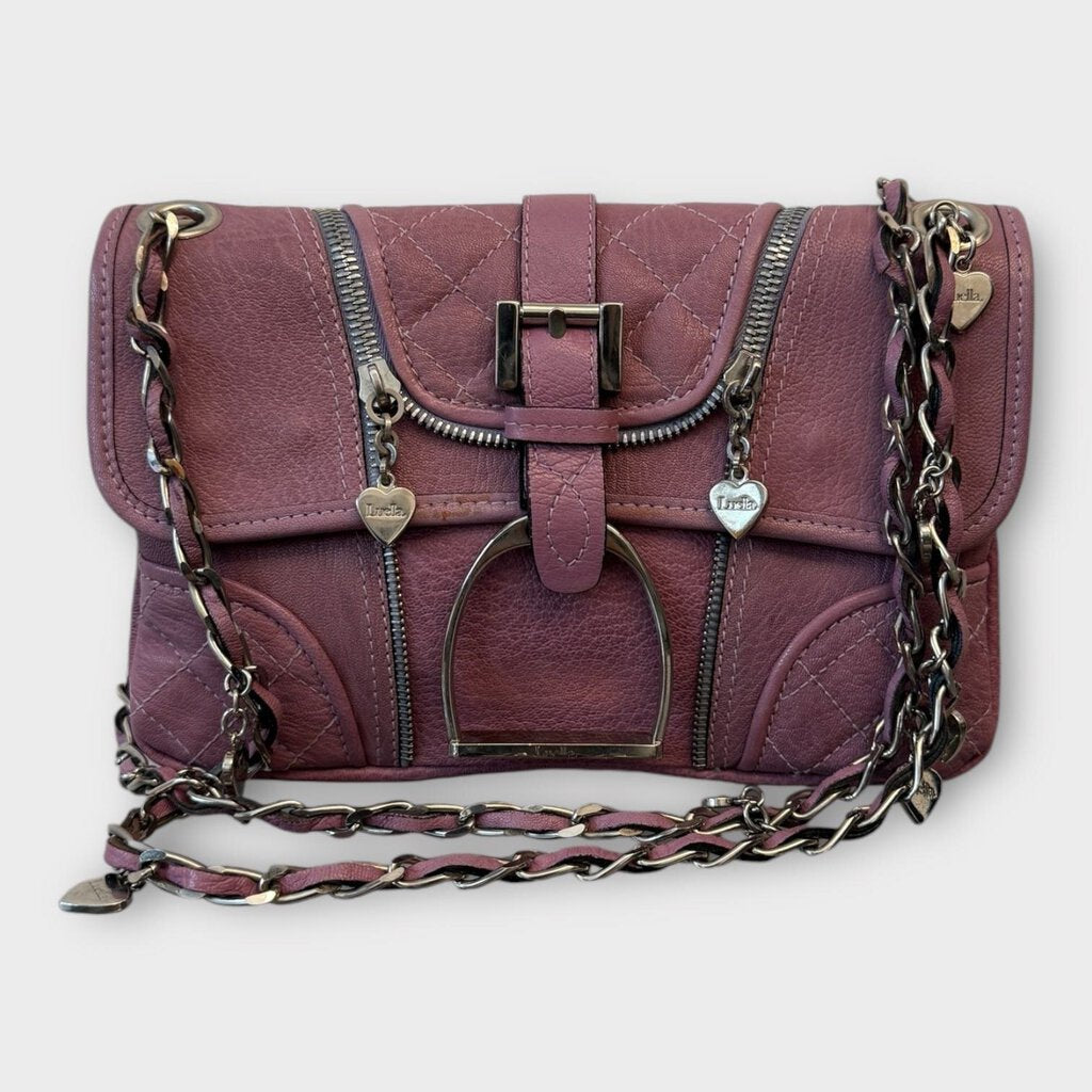 Purple Leather Chain Bag