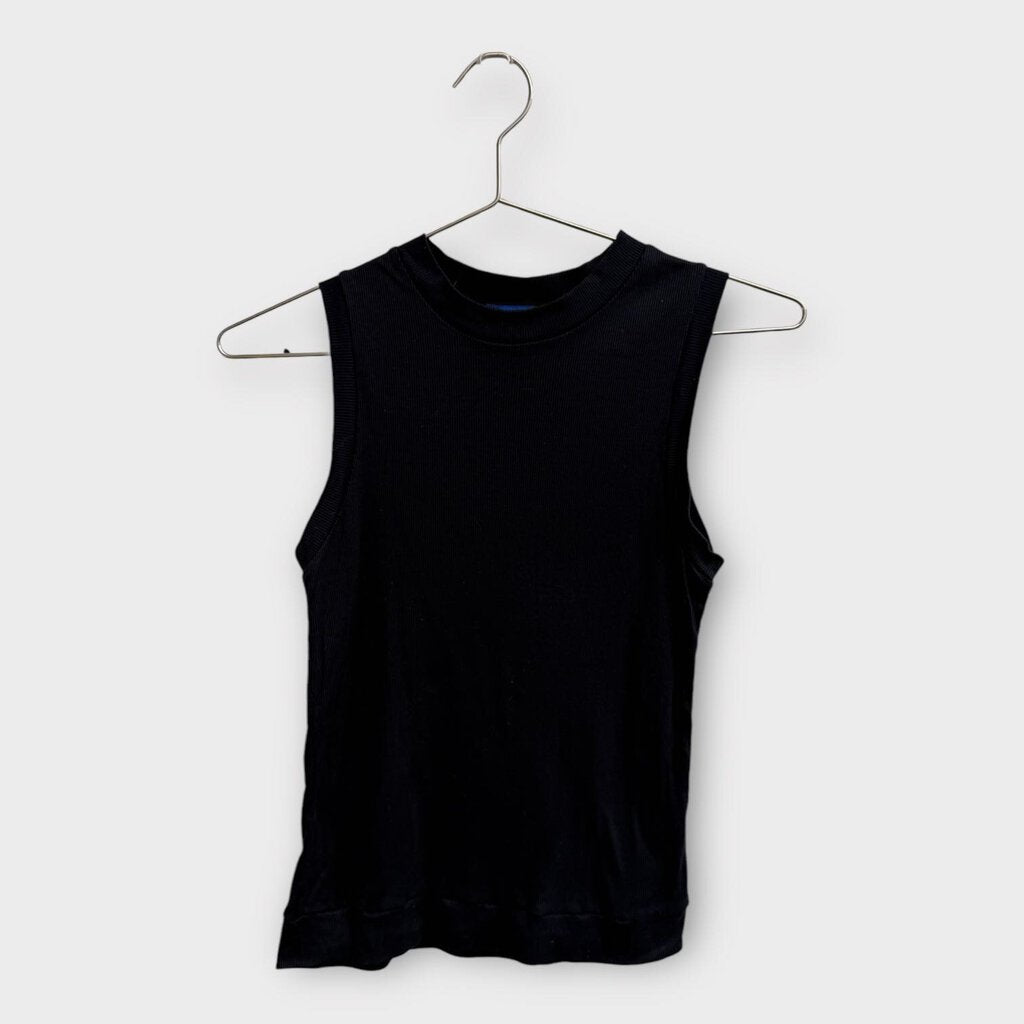 Navy Cotton Ribbed Tank