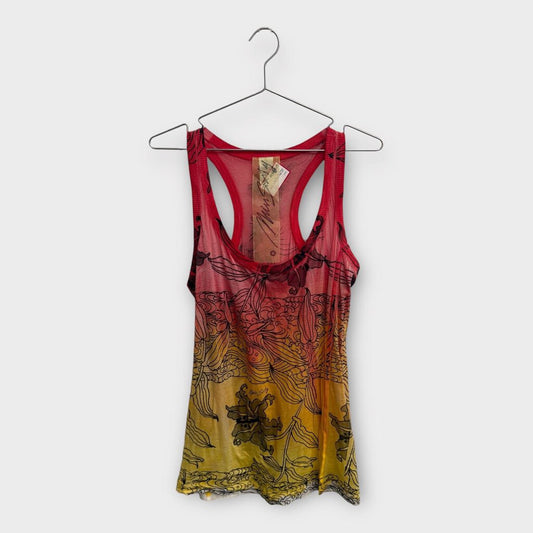 Miss Sixty Red & Yellow Ombre Tank Top