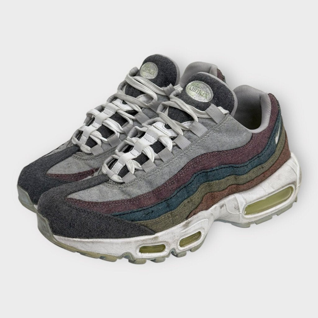 Grey & Pink Blue Recycled Canvas Air Max 95s