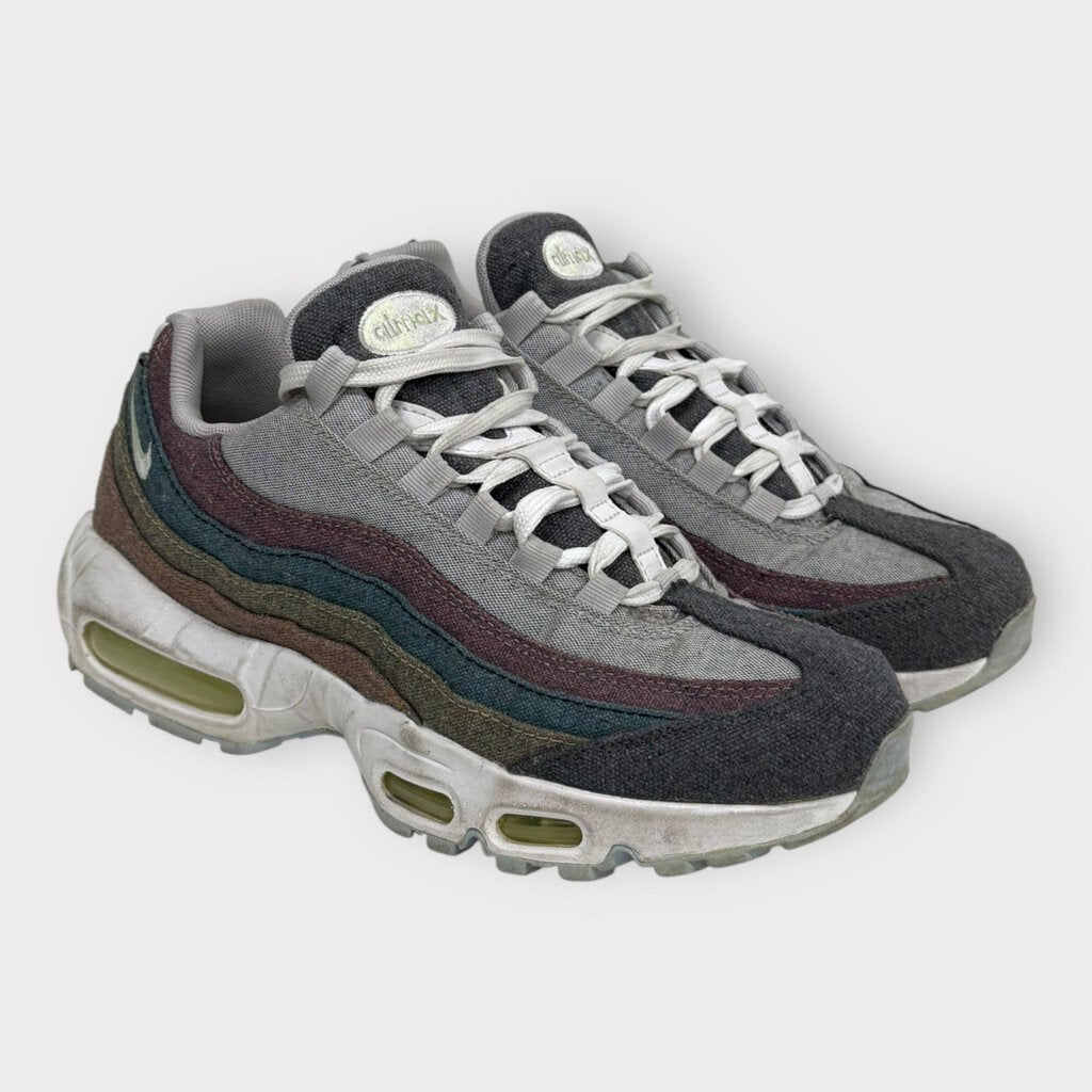 Grey & Pink Blue Recycled Canvas Air Max 95s