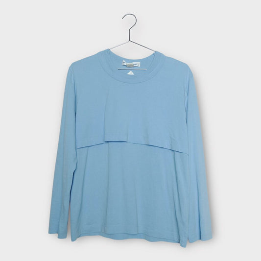 Comme Des Garçons SHIRT Blue Double Layer Long Sleeve Tee