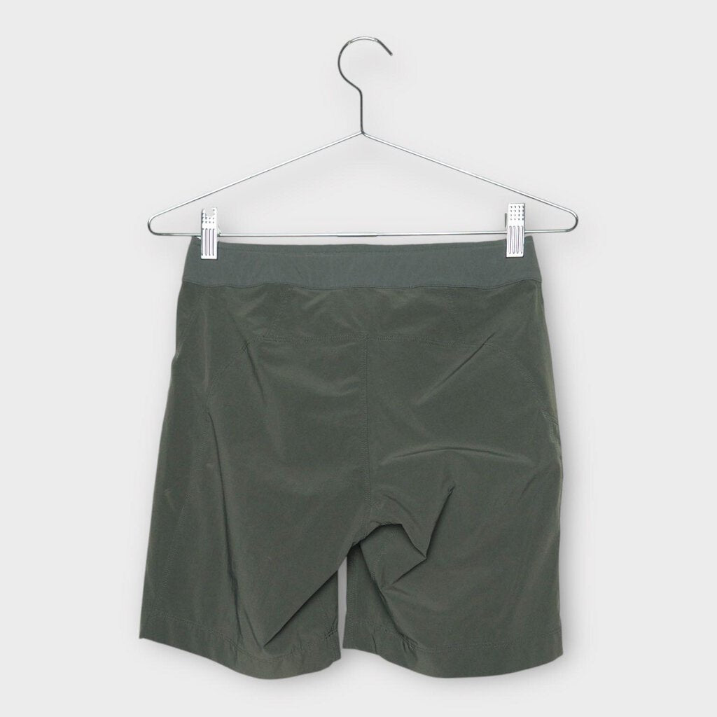 Grey Nylon Zip Pocket Belted Shorts