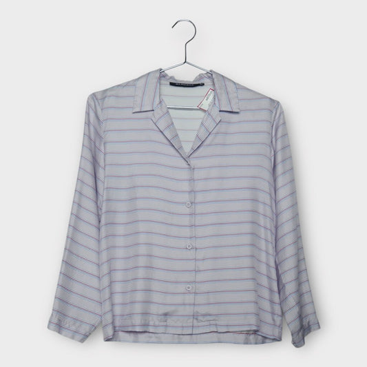 Alpha60 Purple Stripe Silk Shirt