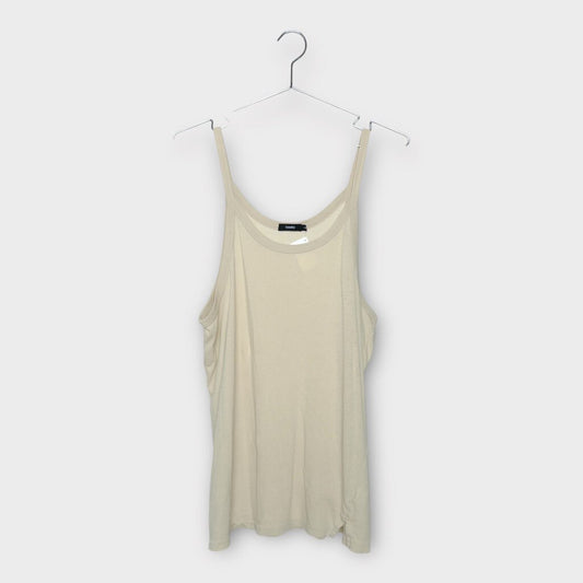 Bassike Beige Organic Cotton Tank Top