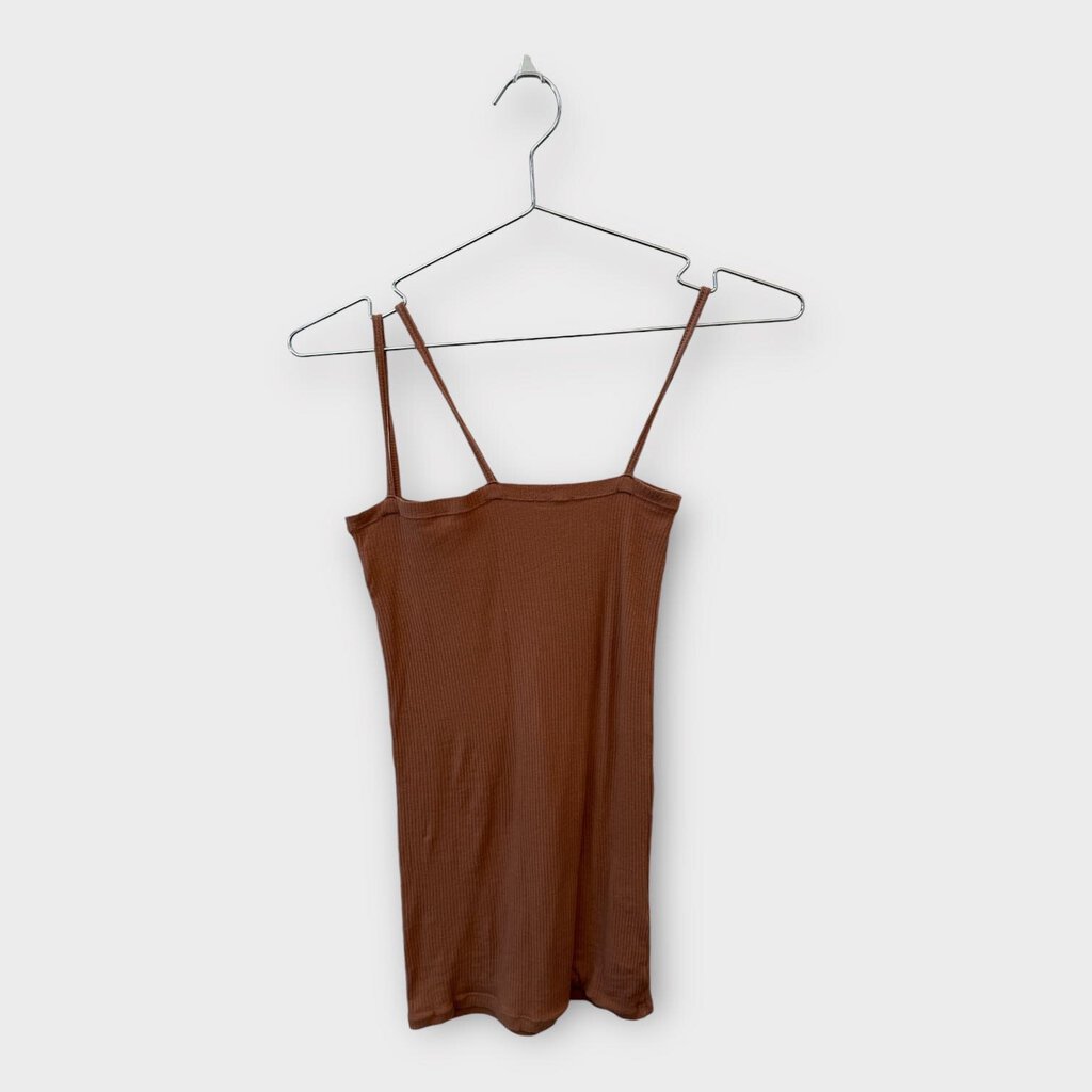 Baserange Brown Cotton Rib Knit Tank