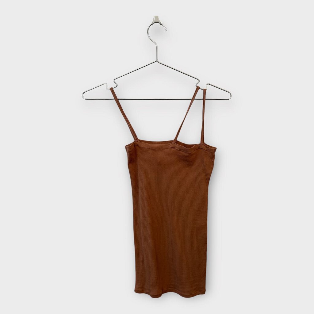 Baserange Brown Cotton Rib Knit Tank