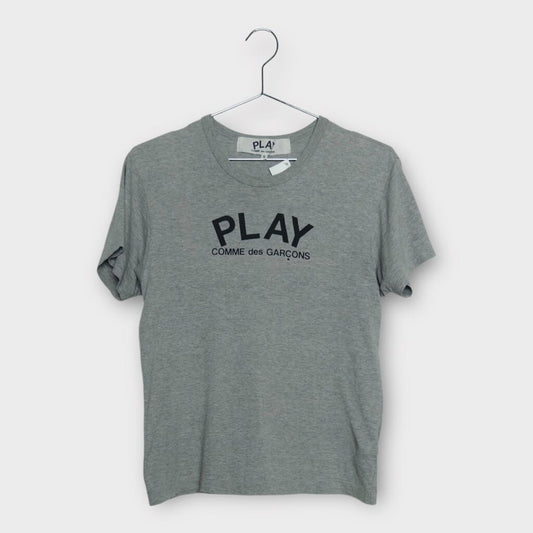 Comme des Garçons PLAY Grey Marle Logo Tee