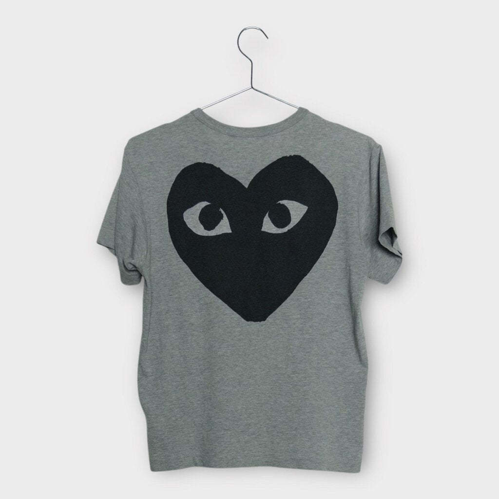 Comme des Garçons PLAY Grey Marle Logo Tee