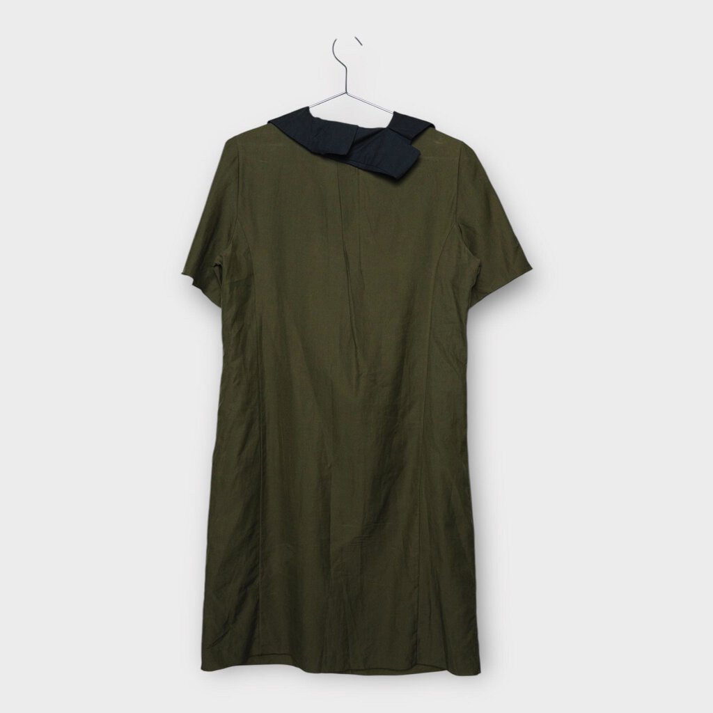 Marni Khaki Grey Pleated Tunic