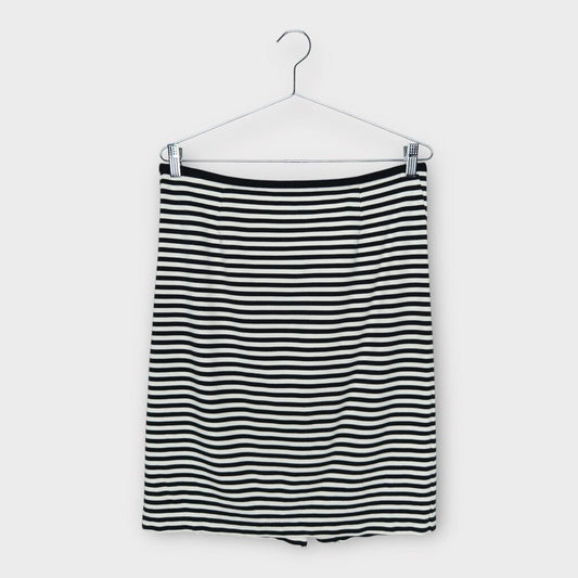 Black & White Stripe Jersey Skirt