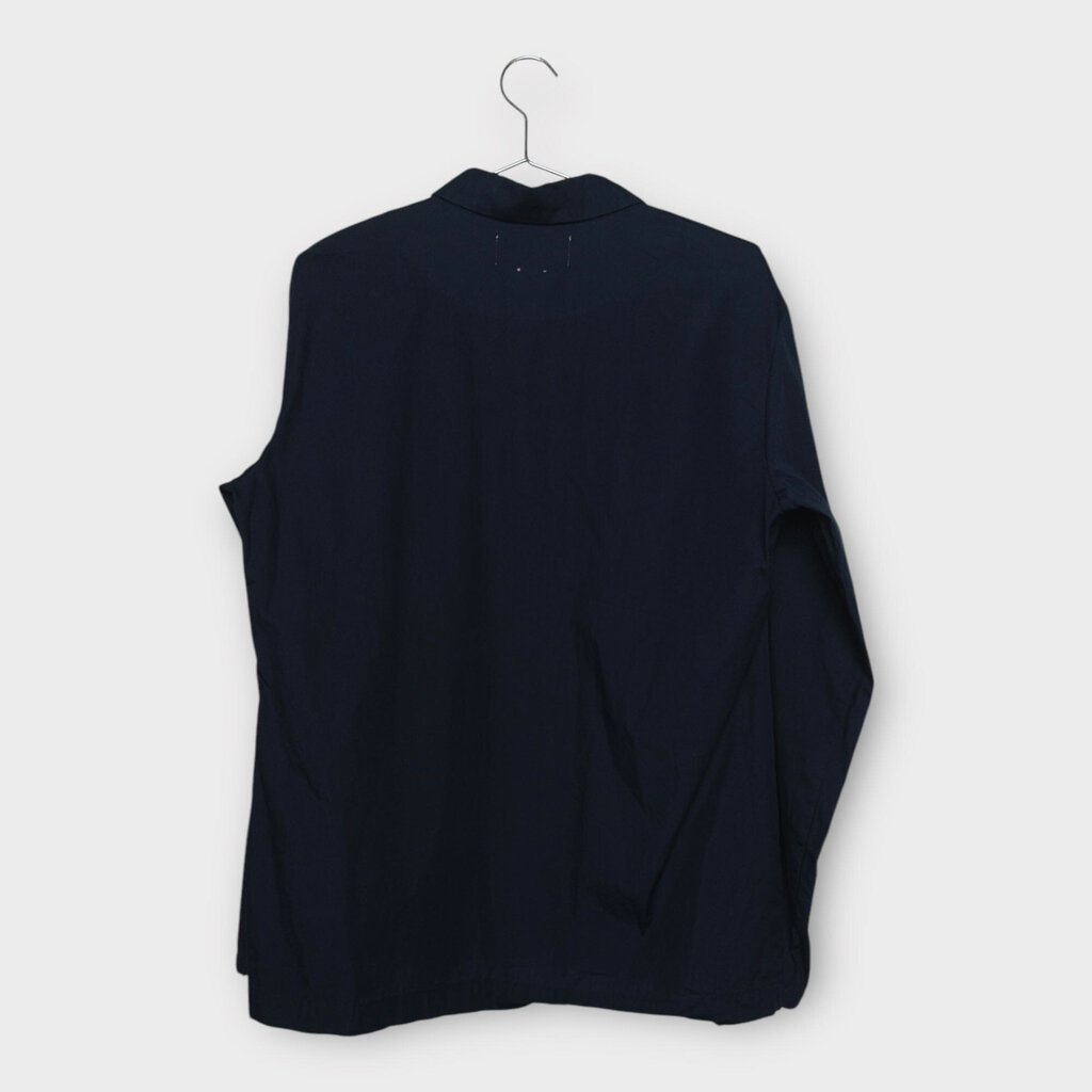 Sunnei Navy Cotton Collared Zip Up Long Sleeve Shirt