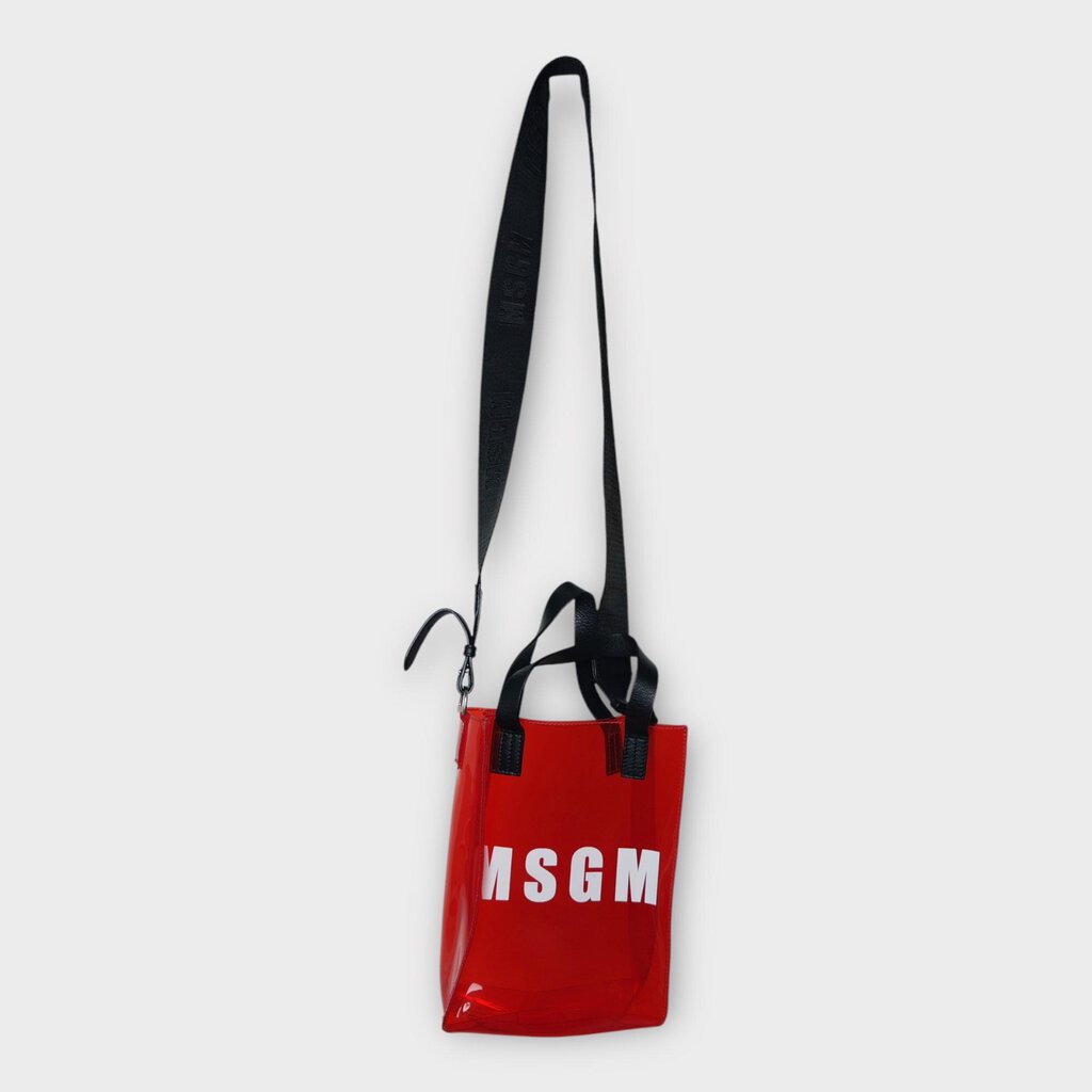 MSGM Red & White Logo PVC Mini Bag