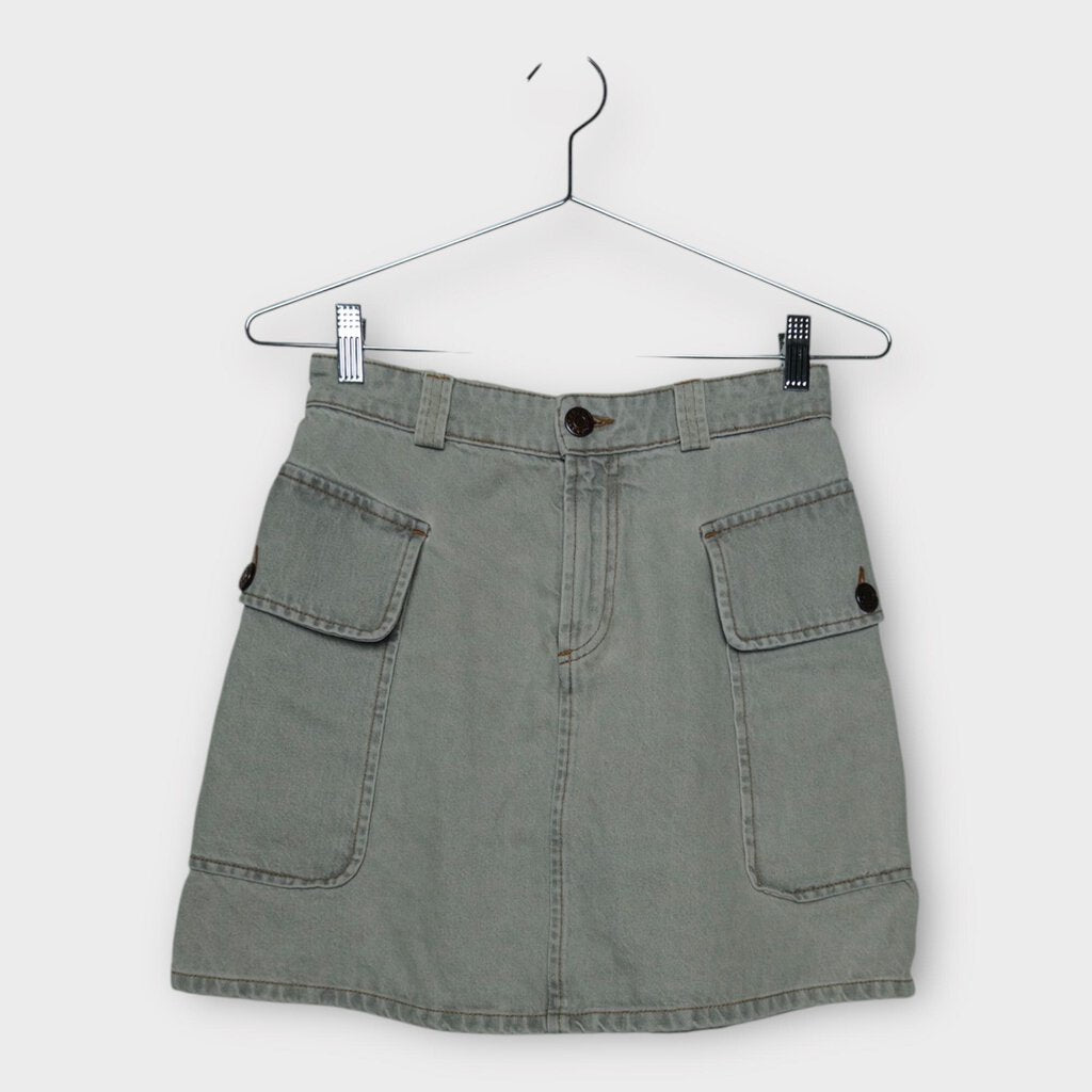 See By Chloe Grey Denim A-Line Mini Skirt