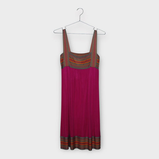 Missoni Pink Silk Stripe Knit Strip Midi