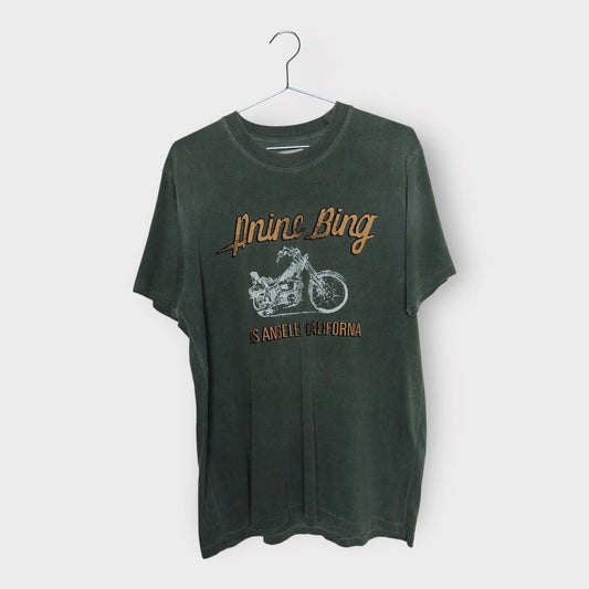 Anine Bing Grey Washed Motorcycle Tee