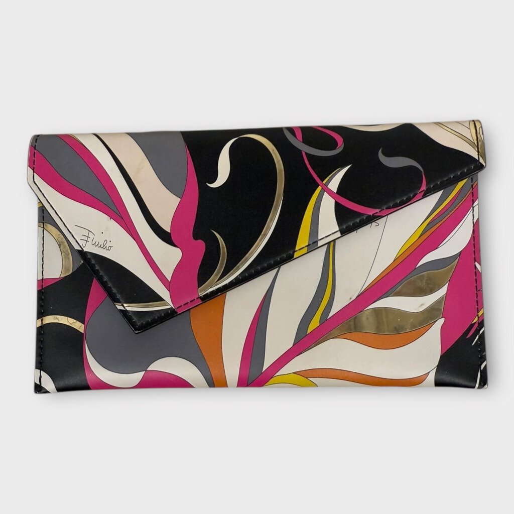 Emilio Pucci Pink Black Swirl Wallet