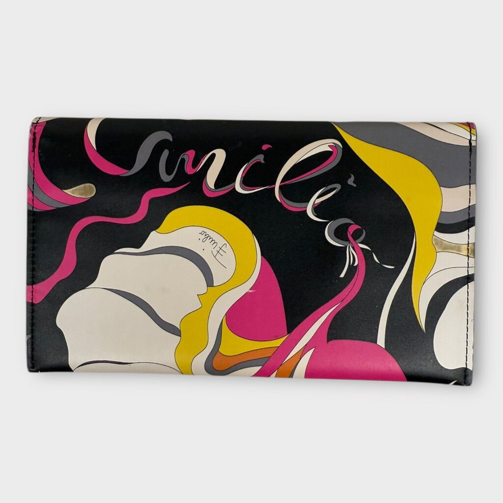 Emilio Pucci Pink Black Swirl Wallet