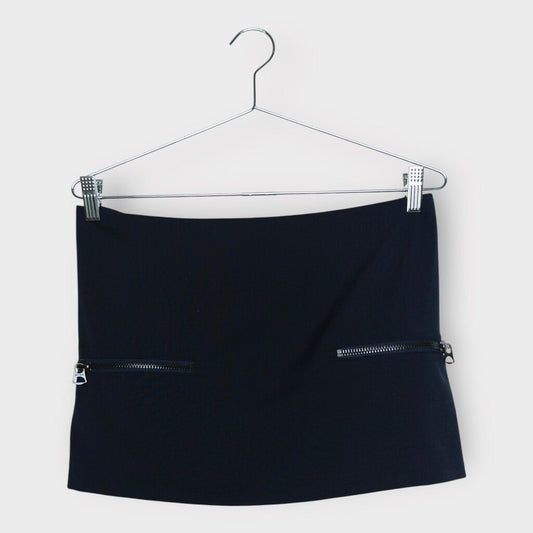 Acne Studios Navy Zip Panelled Mini Skirt