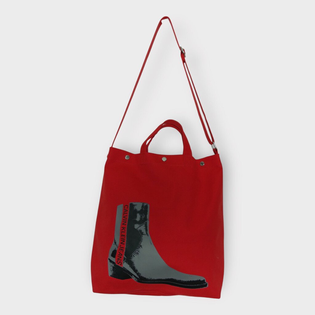 Calvin Klein Jeans Red Canvas Crossbody Tote