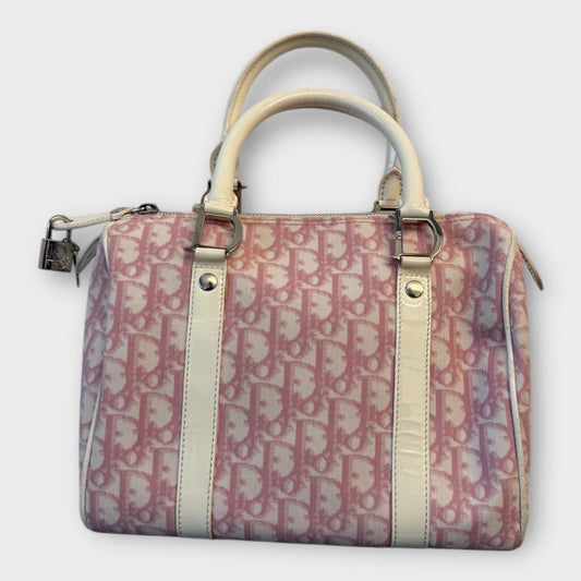 Christian Dior Pink Monogram Trotter Bowling Bag