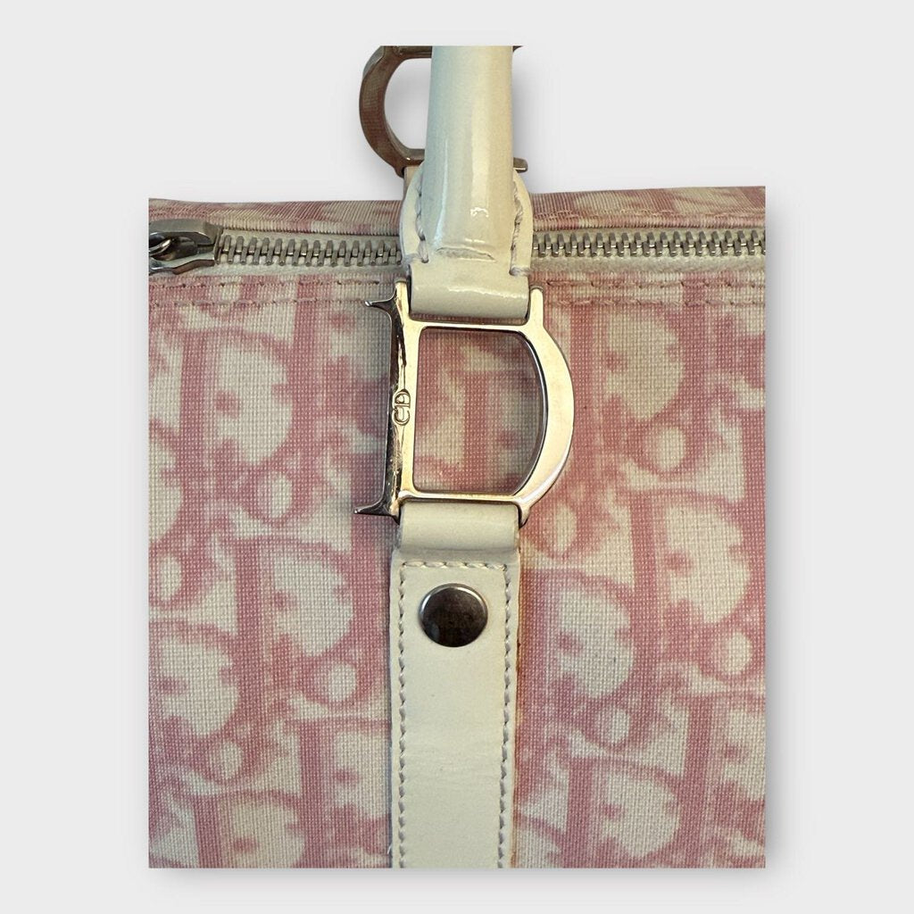 Christian Dior Pink Monogram Trotter Bowling Bag