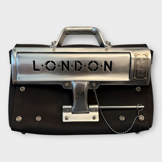 Hi-Tek Designs Black & Silver London Leather Bag