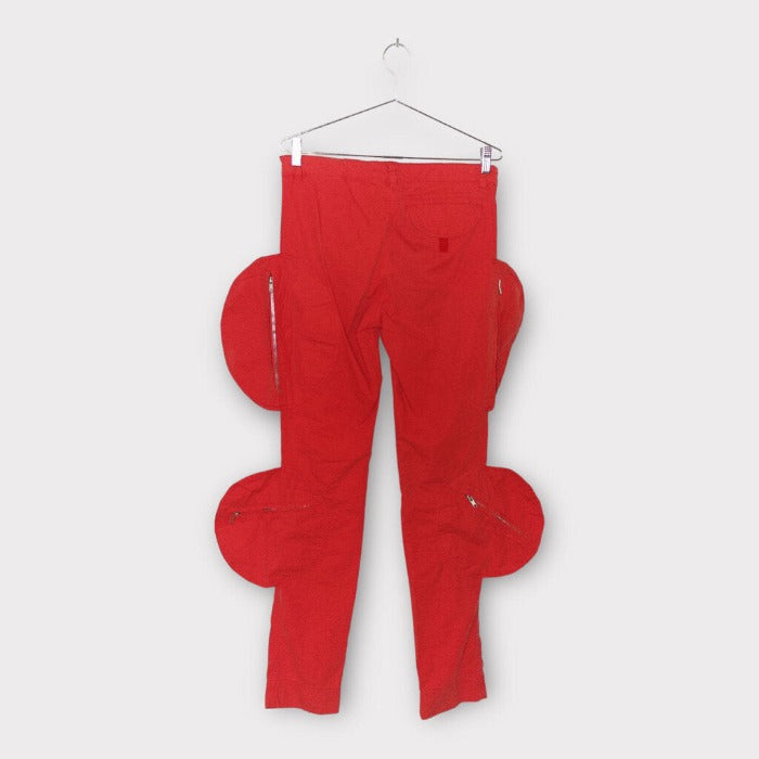 Walter Van Beirendonck Red Cotton Multi Patch Utility Pant